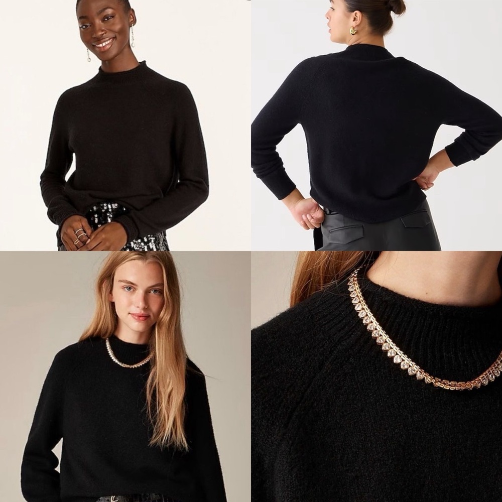 J. Crew Classic Black Cowl Neck Sweater